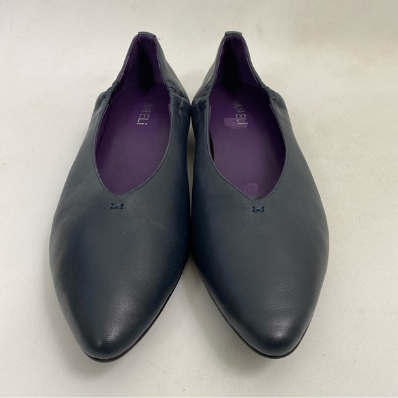 VANELI Blue Leather Ballet Flat Slip On Women Shoes 10 M Casual Dress - Picture 6 of 12